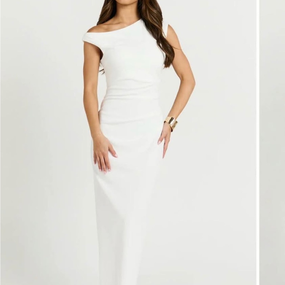 Showpo White One-Shoulder Maxi Dress